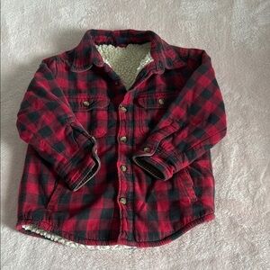 Plaid GAP Sherpa-Lined Jacket Size 4
